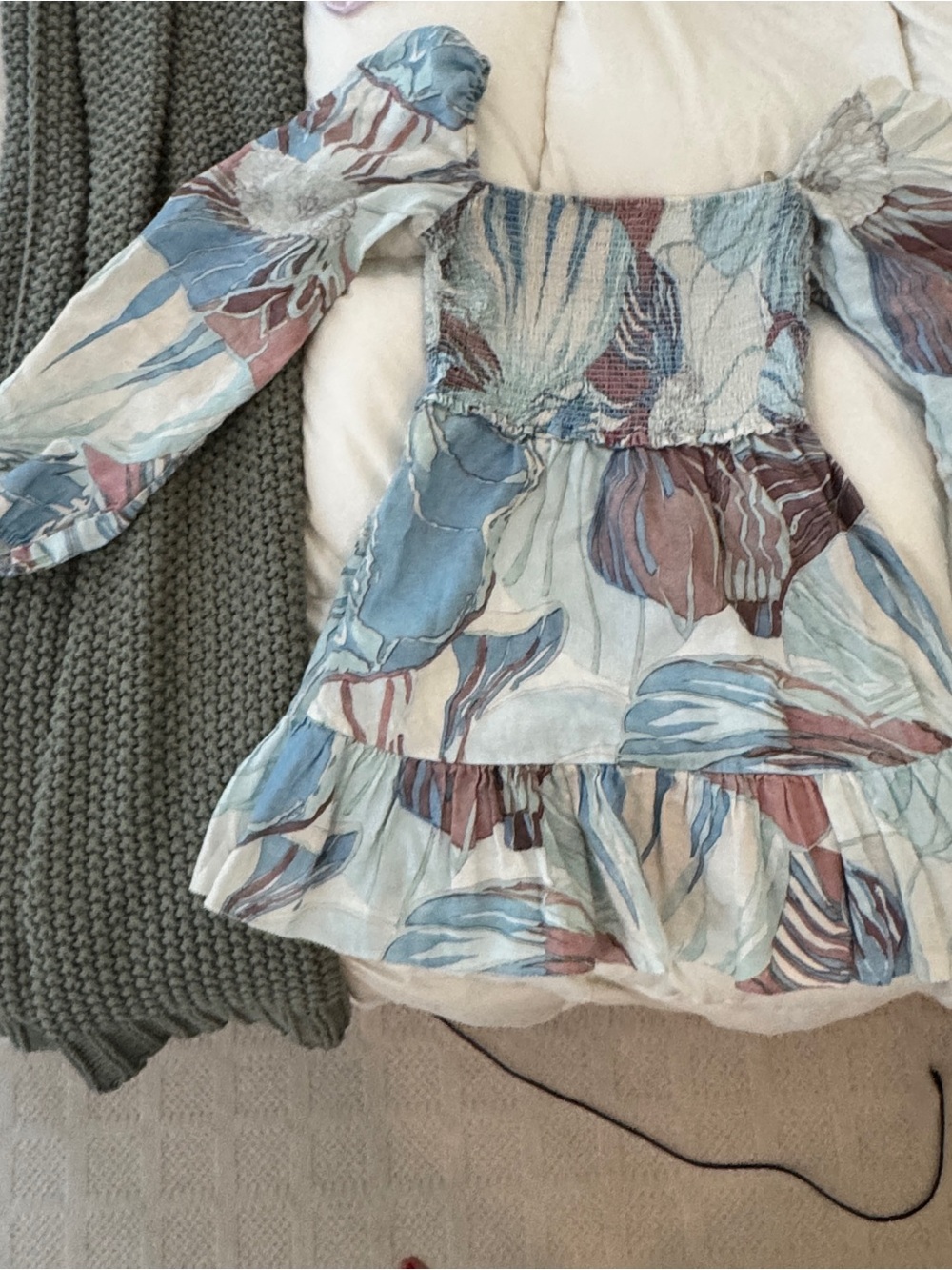 Artizia Wilfred Blue, White & Brown Floral Mini Dress - Picture 4 of 4